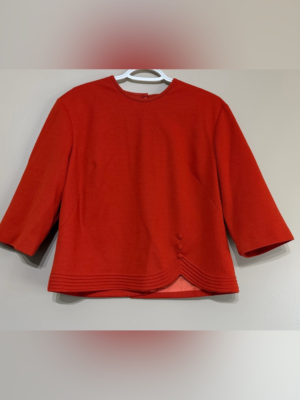 Vintage 1960’s Original Sterling Button Back Half Sleeve Mod Top